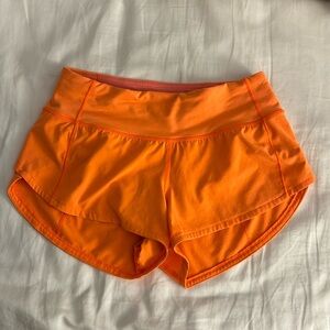 lululemon Speed Up shorts - neon orange - LR 2.5” 0